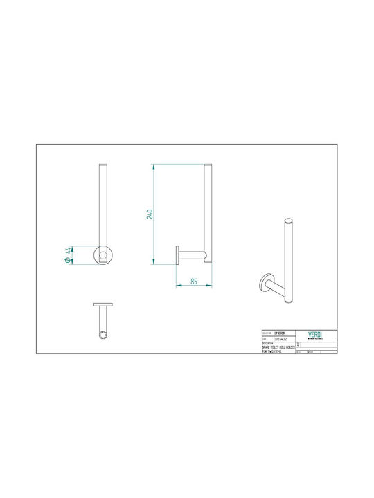 Verdi Omicron Wandmontiert Papierhalter Metallisch Weiß