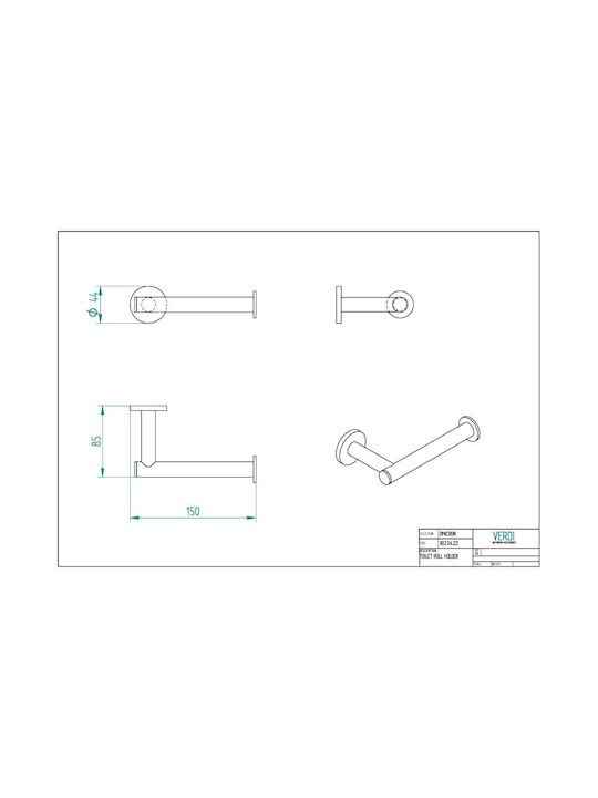 Verdi Omicron Wandmontiert Papierhalter Inox Gray