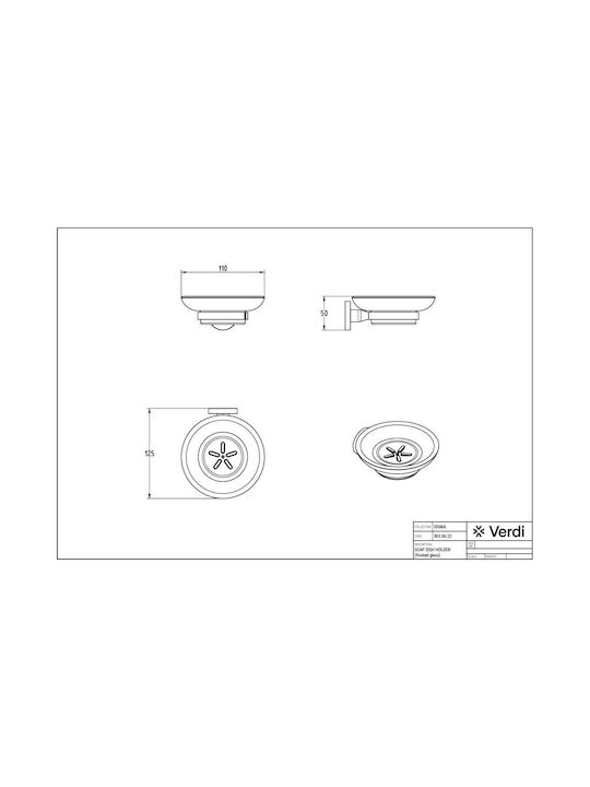 Verdi Sigma Glass Soap Dish Wall Mounted White Matt White Matt
