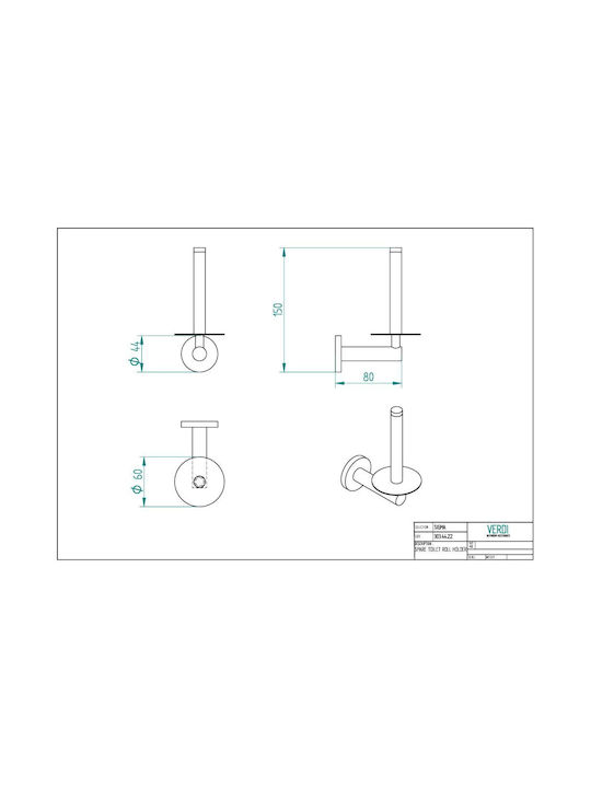 Verdi Sigma Wandmontiert Papierhalter Metallisch White Matt Weiß Matt