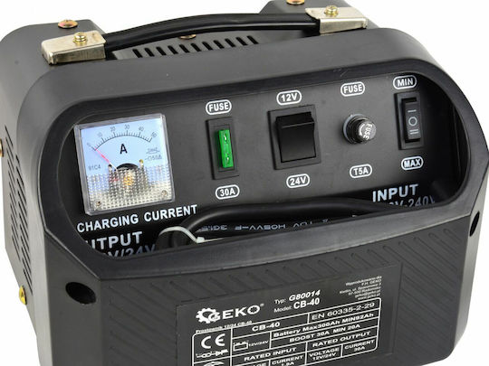 Geko Tragbarer Batterieladegerät für Auto 12/24V