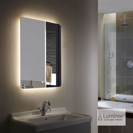 Luminor Joy Rectangular Bathroom Mirror Led made of Metal 120x70cm Black
