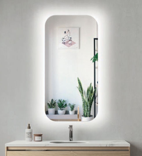 Luminor Ορθογώνιος Καθρέπτης Μπάνιου Led Αφής 50x100cm