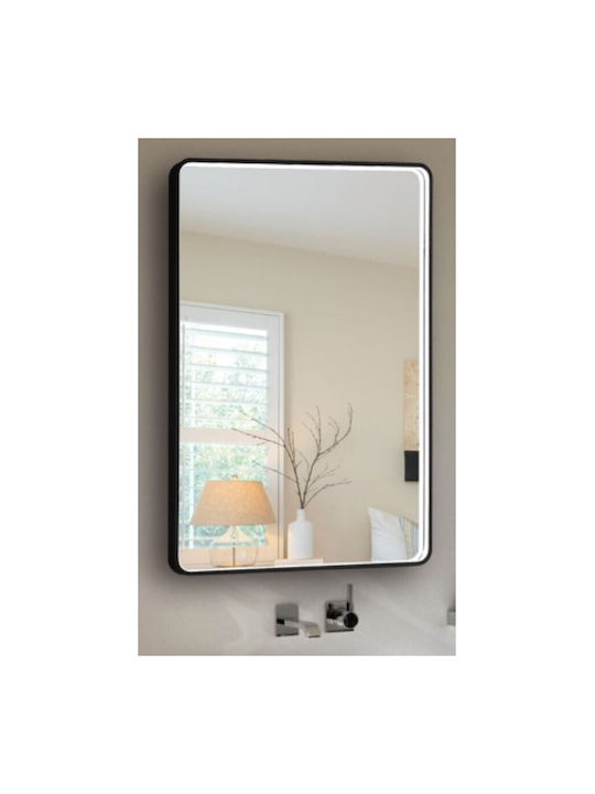 Luminor Oglindă de Baie Lumini LED 60x80cm Negru