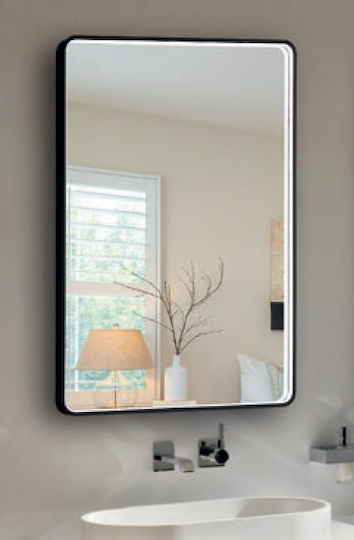 Luminor Badezimmerspiegel LED aus Metall 50x70cm Schwarz