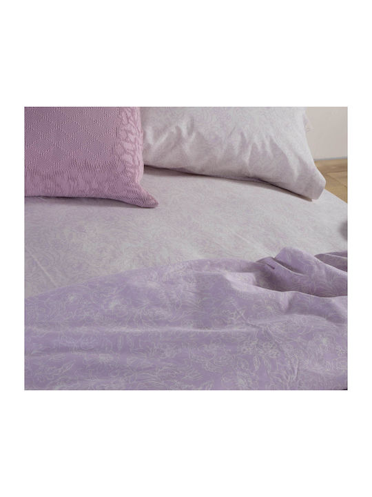 Nef-Nef Homeware Bettwäsche-Set Überdoppel 240x270cm. Garnet Mauve 4Stück