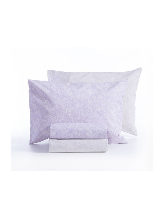 Nef-Nef Homeware Smart Line Garnet Σετ Σεντόνια Υπέρδιπλα 240x270εκ. Mauve (4τμχ)