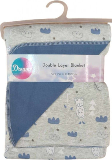 Dreams by Joyce Blanket Nursery Swaddling Blankets Cotton Gray Gray 75x100cm