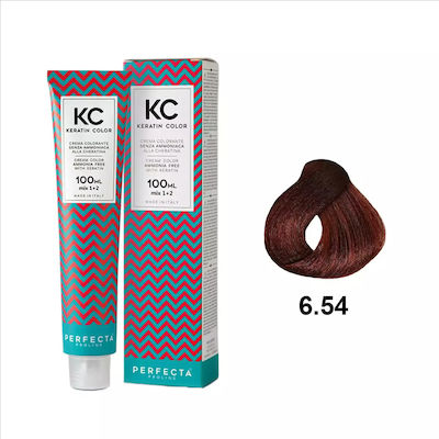 Faipa Perfecta Keratin Color Haarfarbe kein Ammoniak 6.54 Blond Dark Acacia Bronze 100ml