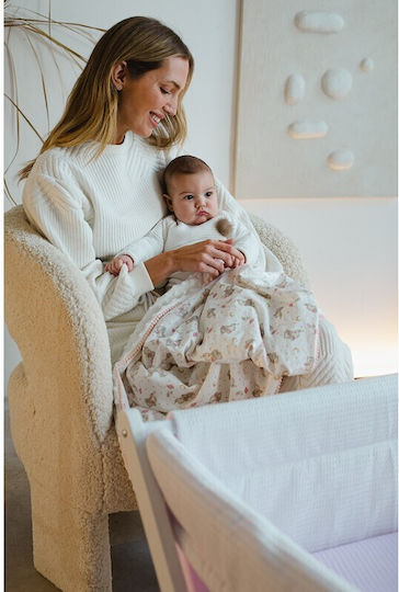 Interbaby Blanket Nursery Swaddling Blankets Elefante Fleece White 80x110cm