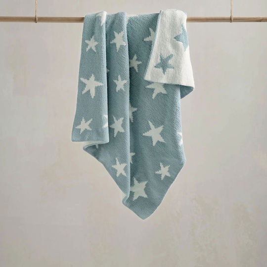 Mamas & Papas Одеяло Детски пелени за пелени Chenille Плетено Син 70x90см.
