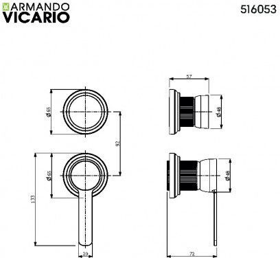 Armando Vicario Built-in Mixer & Diverter Set for Shower 3 Exits