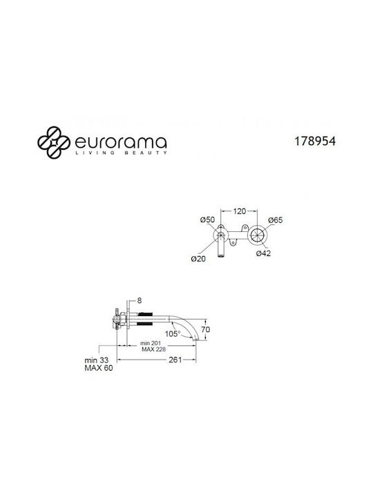 Eurorama Oso Миксер Батерия За Умивалник Сребриста