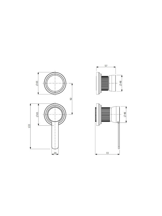 Armando Vicario Built-in Mixer & Diverter Set for Shower 3 Exits
