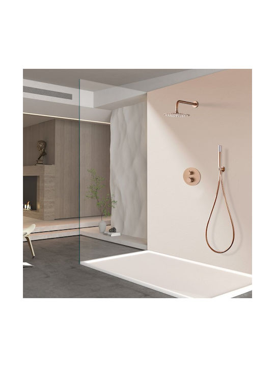 Imex 13459 Built-in Mixer & Shower Head Set for Shower 2 Exits Rose Gold