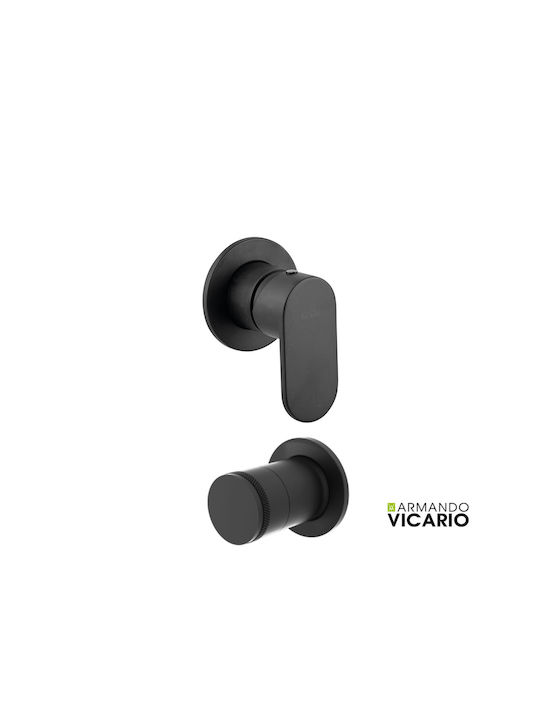 Armando Vicario Built-in Mixer & Hand Shower Set for Shower 1 Exit Black