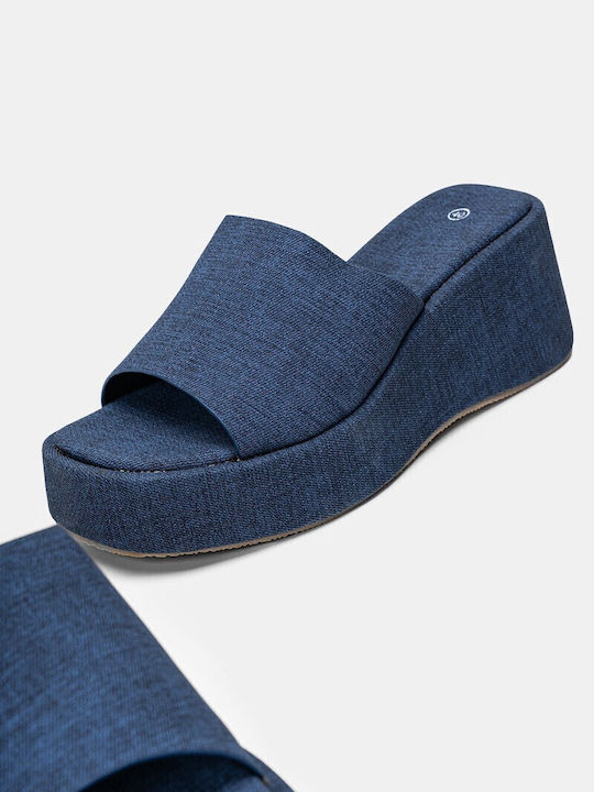 Women's Fabric Platform Shoes Blue