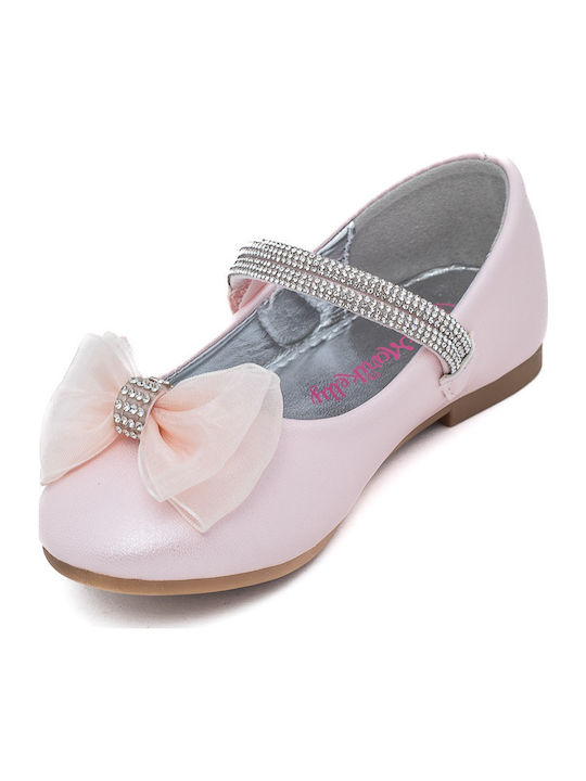 Kids Ballerinas with Hoop & Loop Closure Pink