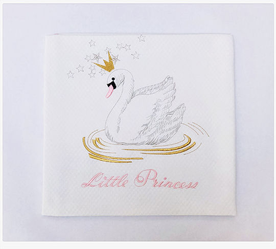 Raison D' Etre Blanket Cot Swan With A Crown Waffle White 120x160cm