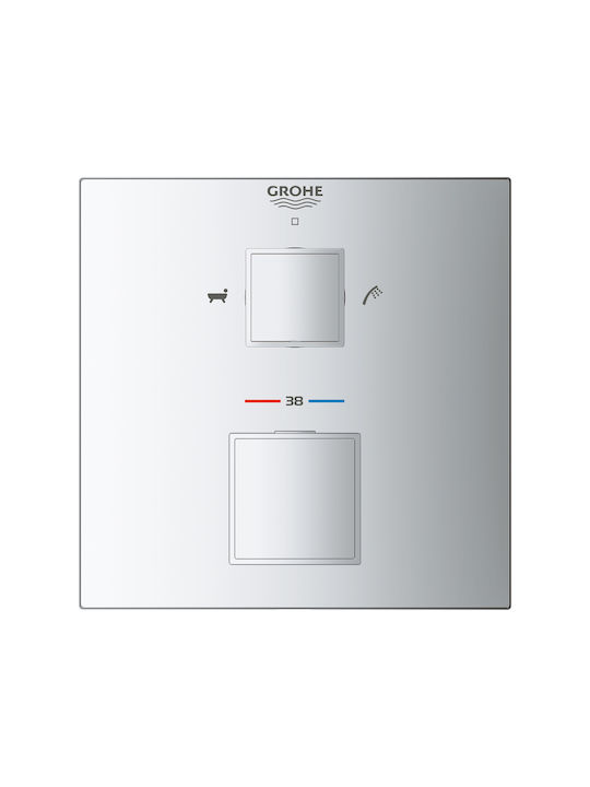 Grohe Grohtherm Cube за душ кабина Сребрист