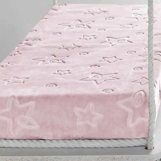 Piel SA Κουβέρτα Κούνιας 6627 Star Βελουτέ Ροζ 110x140εκ.