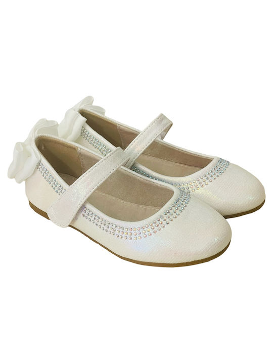 Alegria Kids Leather Ballerinas White