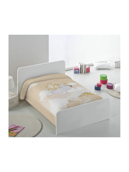 Piel SA Decke Kinderbett 6378 Plane Samt Beige 110x140cm