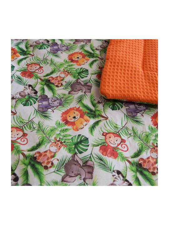 Decocraft Blanket Nursery Swaddling Blankets Jungle Cotton Orange 90x90cm