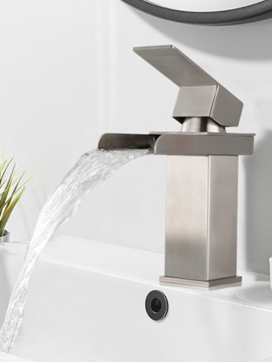 Mixing Waterfall Sink Faucet Silver