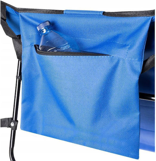 Trizand Foldable Steel Beach Sunbed Blue with Pillow 164x50cm