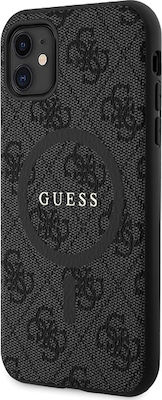 Guess Leather Metal Logo Magsafe Back Cover Plastic Black (iPhone 11)