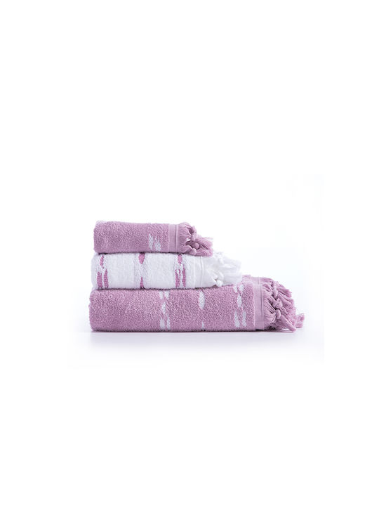 Nef-Nef Homeware Πετσέτα Χεριών Garnet 30x50εκ. Garnet Mauve Βάρους 500gr/m²