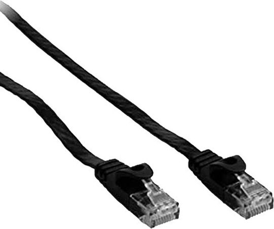 Flaches U/UTP Kat.6 (Gigabit) Netzwerkkabel Ethernet 0,2 m Schwarzes