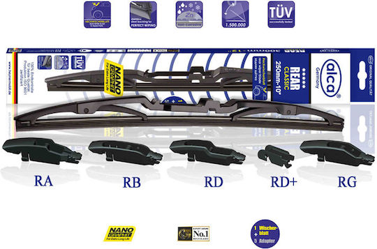 Alca Rear Classic Ștergător Auto Spate 350mm pentru Audi A3 / A4 Ford Concentrare / S-Max / Turneo Connect Hyundai Magazin online / Galloper / Obțineți / i40 / Matrice / Santa Fe / Tucson Renault Magazin online Logan Alfa Romeo Giulietta