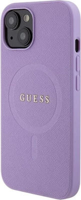 Guess Saffiano MagSafe Plastic Back Cover Purple (iPhone 15 Plus)
