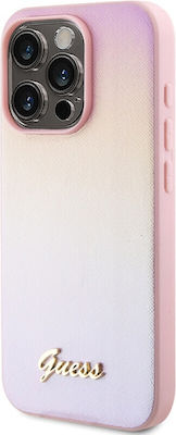 Guess Iridescent Umschlag Rückseite Synthetisches Leder Rosa (iPhone 15 Pro)