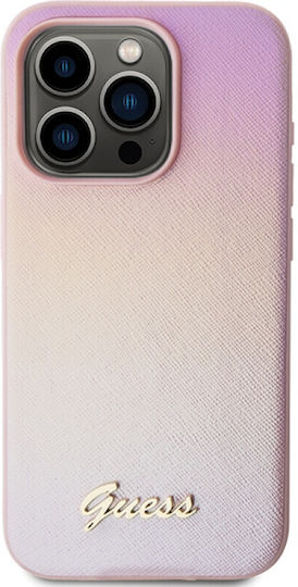 Guess Iridescent Umschlag Rückseite Synthetisches Leder Rosa (iPhone 15 Pro)