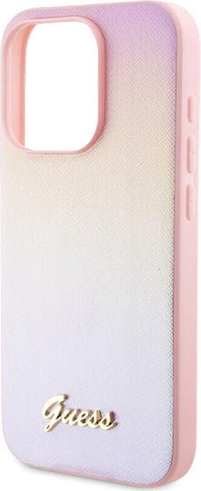 Guess Iridescent Umschlag Rückseite Synthetisches Leder Rosa (iPhone 15 Pro)