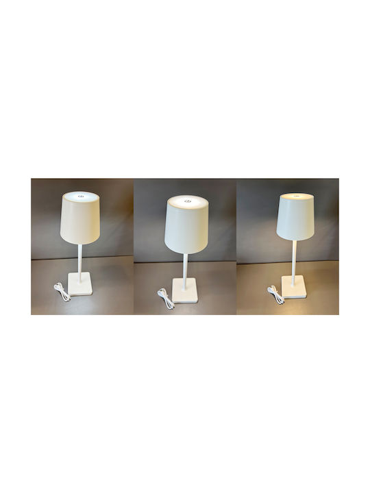 Chios Hellas Tischlampe LED mit Weiß Schirm und Basis