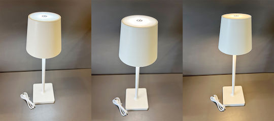 Chios Hellas Table Lamp LED with White Shade and Base