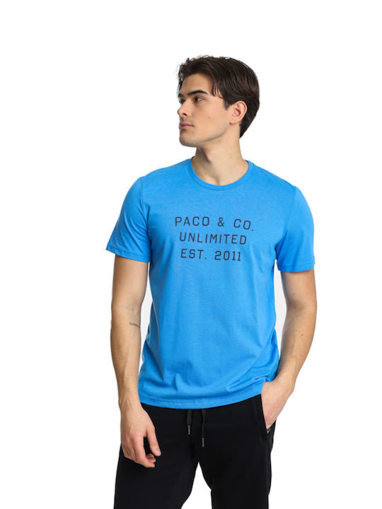 Paco & Co Men's Short Sleeve T-shirt Turquoise