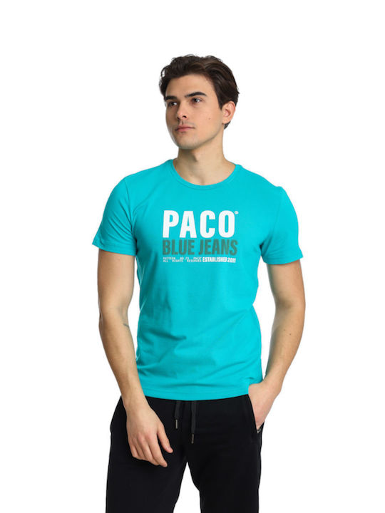 Paco & Co Men's Short Sleeve T-shirt Turquoise