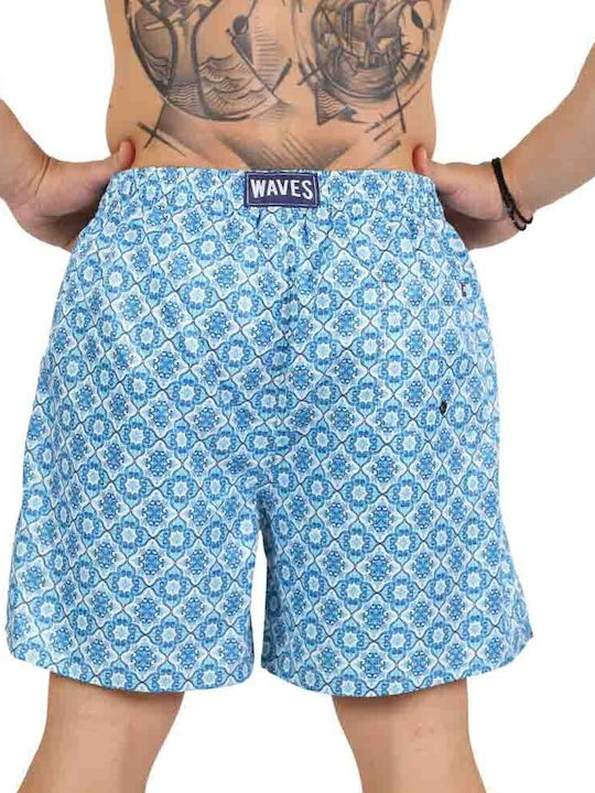 Waves Herren Badebekleidung Shorts Blue