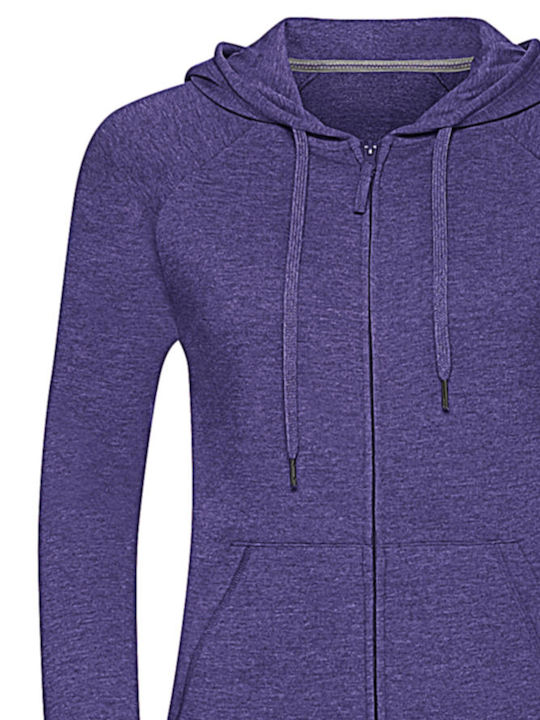 Women's Hooded Sweatshirt HD Zipped Hood Russell Europe R-284F-0 Purple Marl