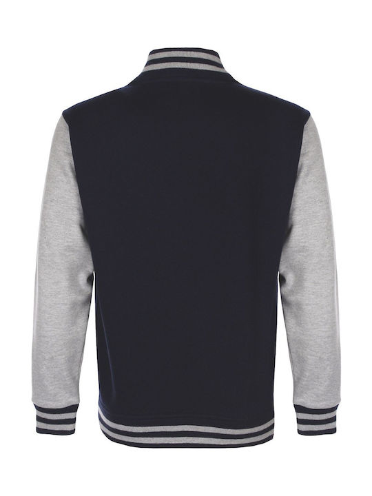 Kids Varsity Jacket FDM FV002 Navy/Sport Grey