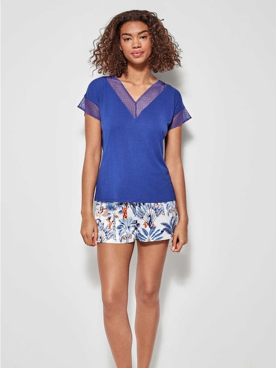 Gisela Summer Women's Pyjama Top Blue