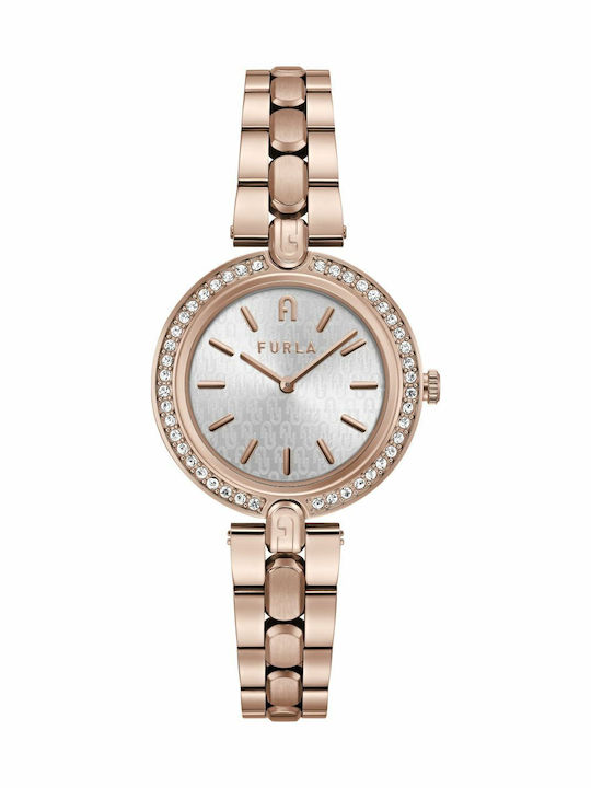 Furla Damen Uhr mit Rose Gold / Rose Gold Metallarmband