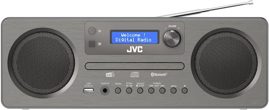 JVC Soundsystem 2 RD-E861B-DAB 10W mit CD Player und Bluetooth Gray