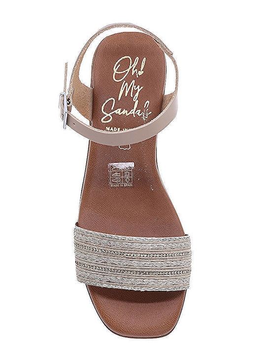 Oh My Sandals Piele Sandale dama in Culorea Maro