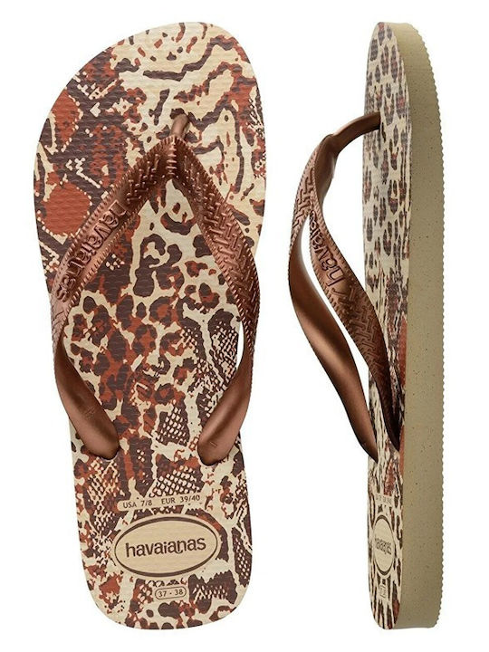 Havaianas Top Animals Σαγιονάρες σε Μπεζ Χρώμα